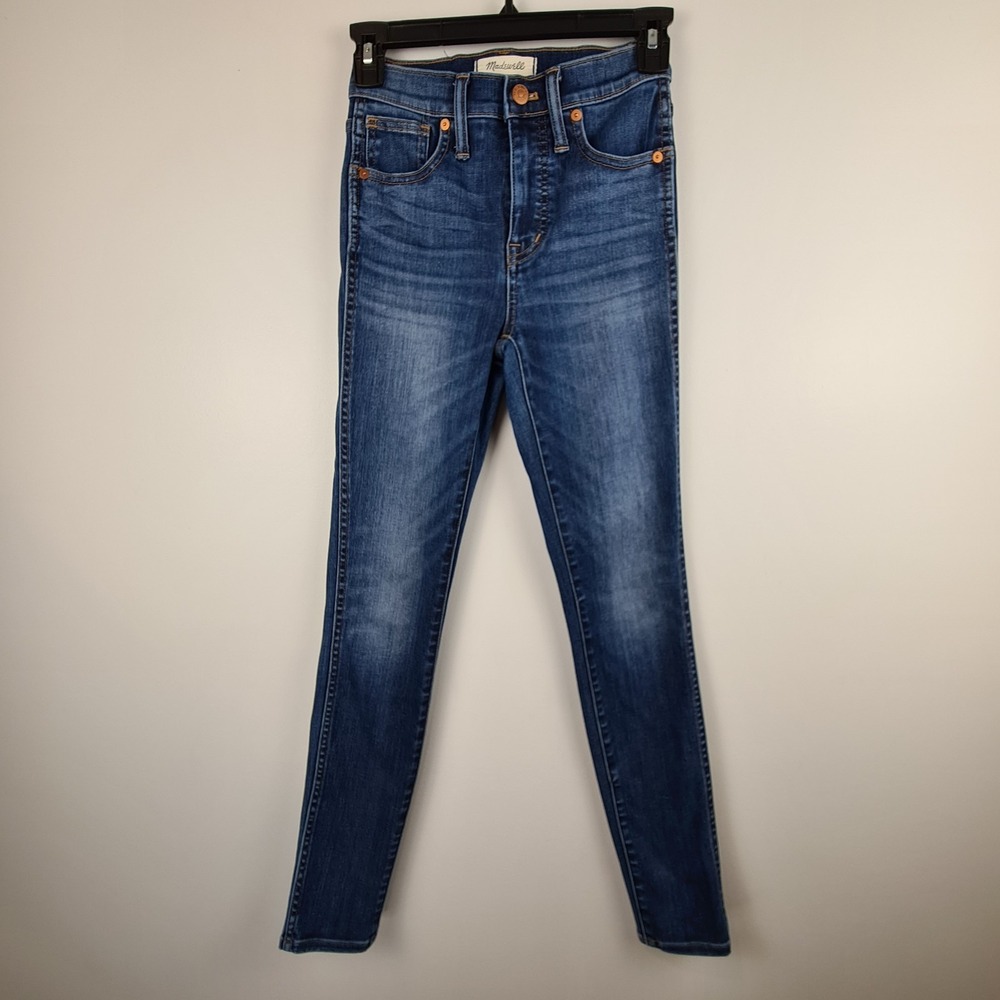 Madewell Jeans Women's Size 23 Dark Blue 10" High Rise Skinny Cotton‎ Stretch